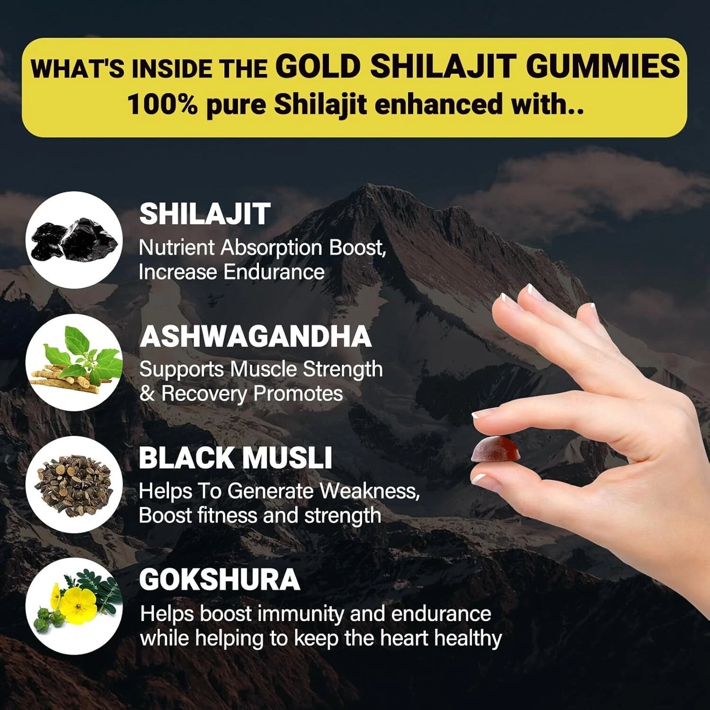 Himalayan Shilajit GOLD Gummies 3000 mg Fulvic Acid